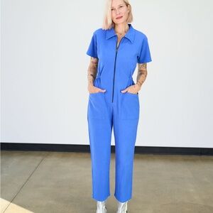 Noble utility jumpsuit in French blue